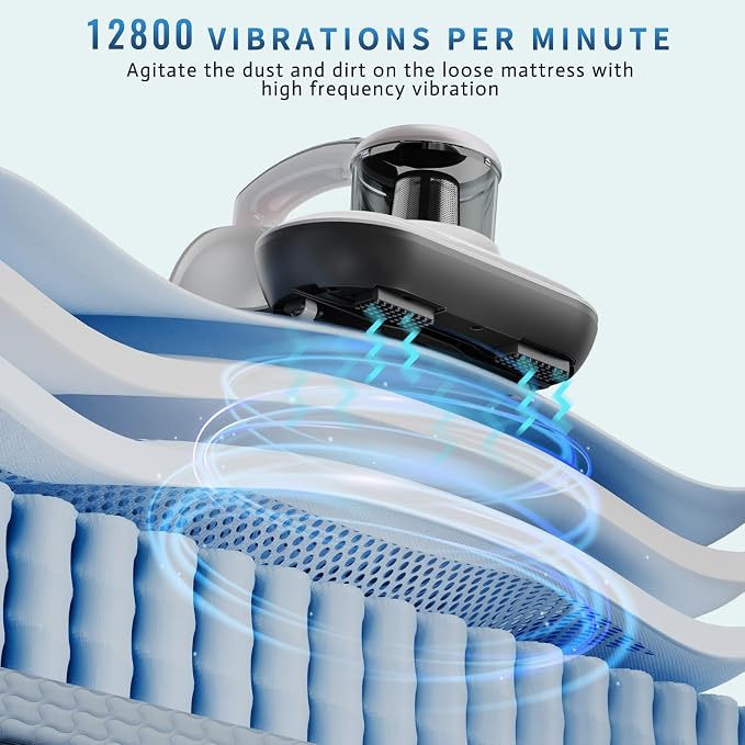 Mattress Vacuum Cleaner, Handheld UV Bed Vacuum Cleaner 16KPa & 12800 - Image 3