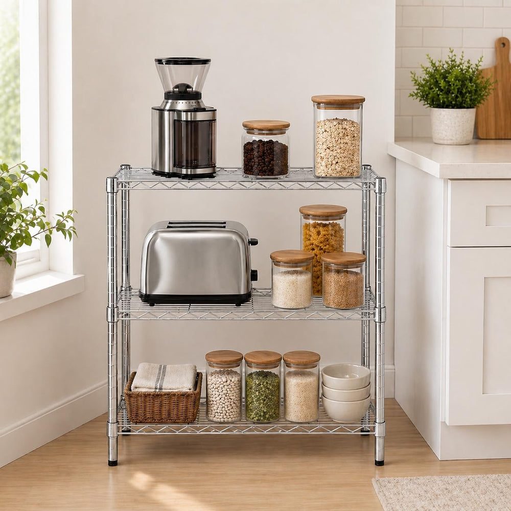 Honey-Can-Do 3-Tier Heavy-Duty Adjustable Shelf Storage Unit With 200-lb Capa...