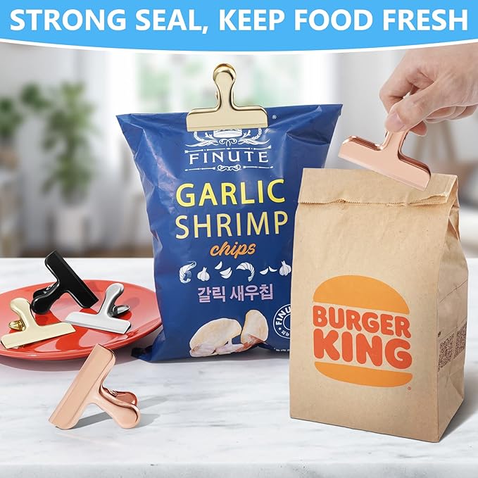 20 Pack 3 Inch Wide Stainless Steel Chip Clips Heavy Duty Food Bag Clamp - Image 5