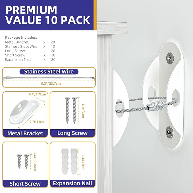 4our Kiddies 10 Pack Furniture Anchors - Image 3