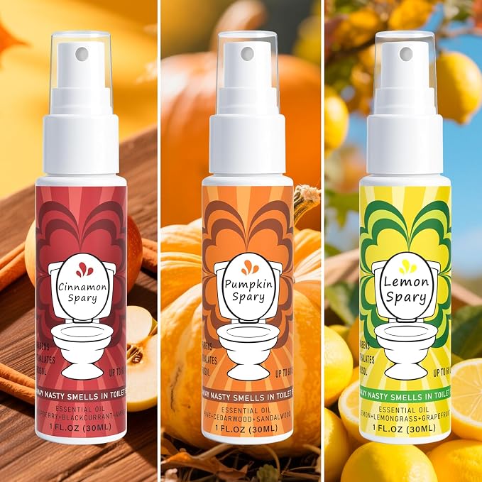 Toilet Spray for Poop 3 Pack, Travel Size Variety, Bathroom Odor Eliminator - Image 2