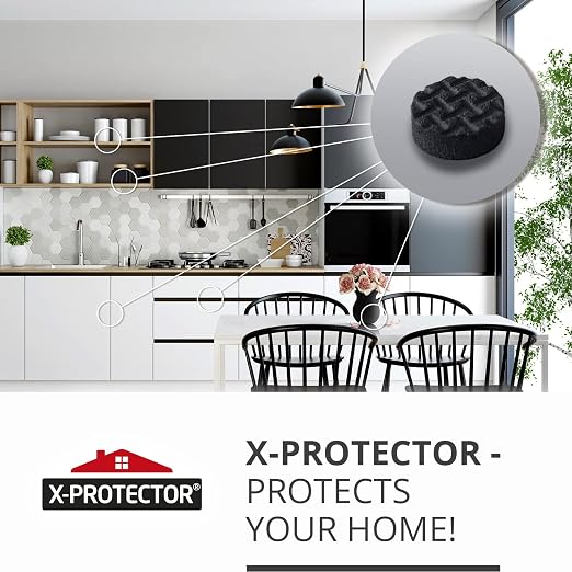 X-Protector Cabinet Door Bumpers 100 PCS Small Black Rubber Pads 3/8' - Image 6