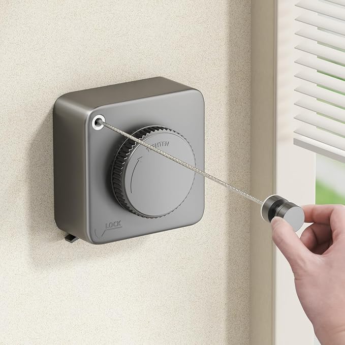 Retractable Clothesline Indoor, Non-Sagging Outdoor Clothes Line Retracting by MUSTORN