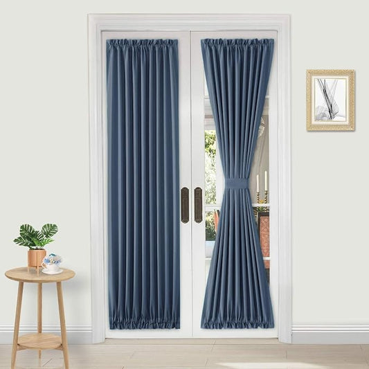 DWCN French Door Curtains – Rod Pocket Thermal Blackout Curtain by DWCN