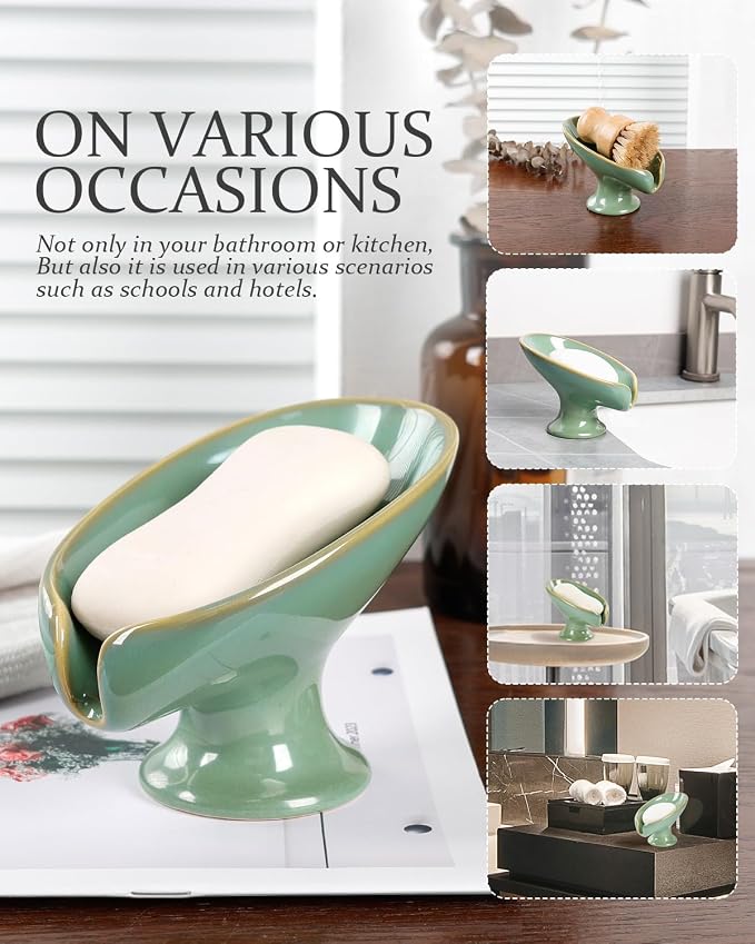 Soap Dish, Self Draining Bar Soap Holder - Image 6