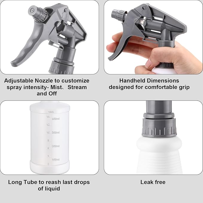 Eccliy 12 Pcs 16 Oz Plastic Spray Bottle, Adjustable Empty Reusable Sprayer - Image 5