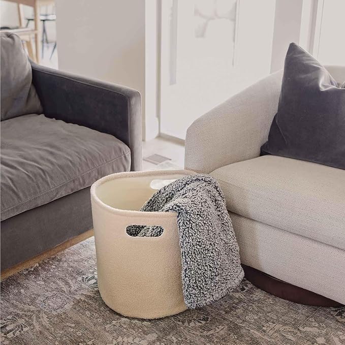 PUTSKA Basket – Round Storage for Clothes – Soft Baby Girl Basket for Nursery - Image 8