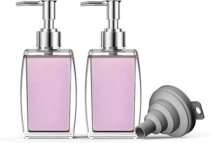 Purple Soap Dispenser with Refillable Plastic Pump by Unknown