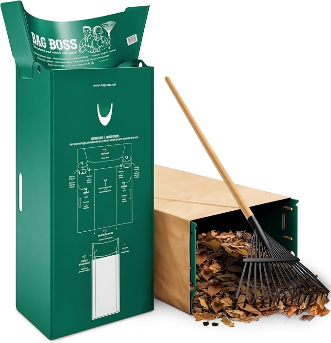 Lawn & Leaf Bag Holder Stand | Fits 33-55 Gallon Paper or Plastic Yard Waste by BagBoss
