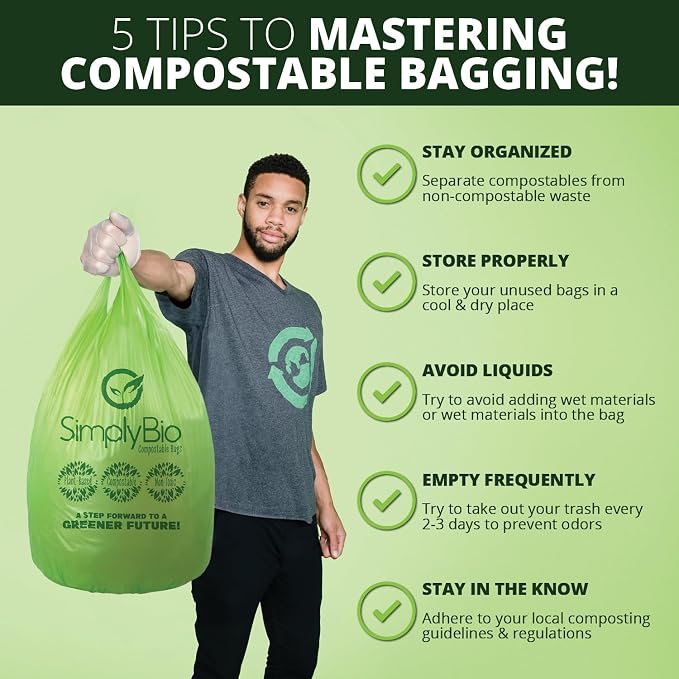 Simply Bio 13 Gallon Compostable Trash Bags Liners - Image 7