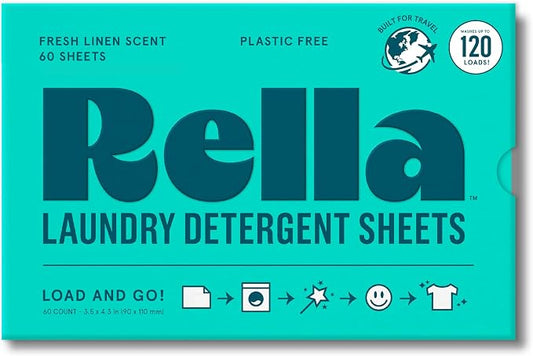 Rella Powerful Laundry Detergent Sheets, 120 Loads, Family Owned & Operated by Rella