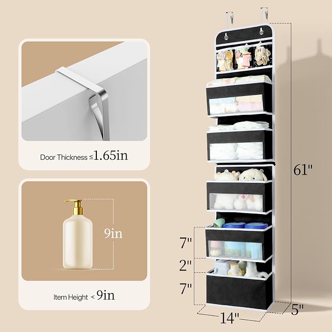 LAMU 6-Tier Over The Door Organizer, Swing - Image 3
