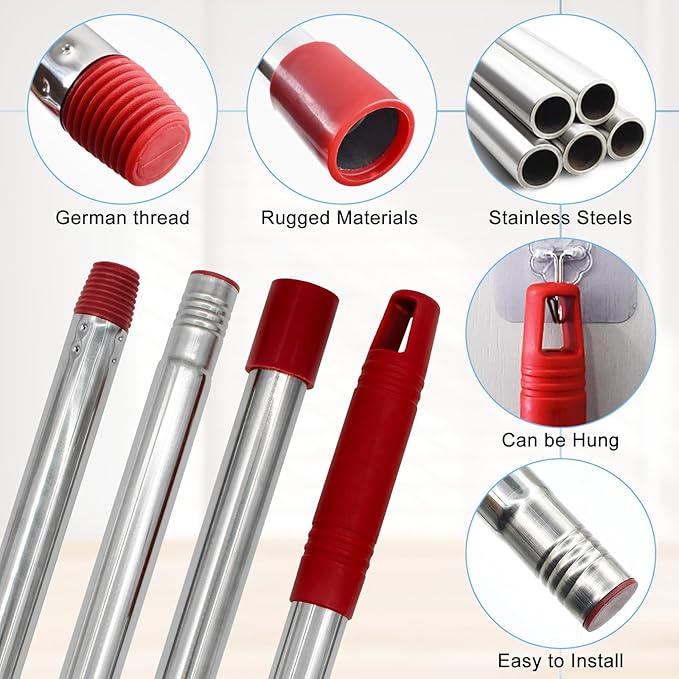 Mop Handle for Ocedar, Spin Mop Handle for O Cedar, 4-Section Mopping Handles - Image 3