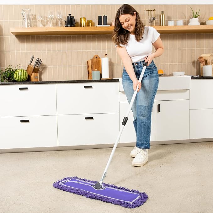 36 Inch Purple Commercial Dust Mop & Floor Sweeper - Image 2