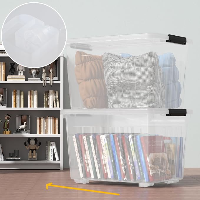 70 Quart Large Clear Storage Bins, Plastic Storage Box - Image 4
