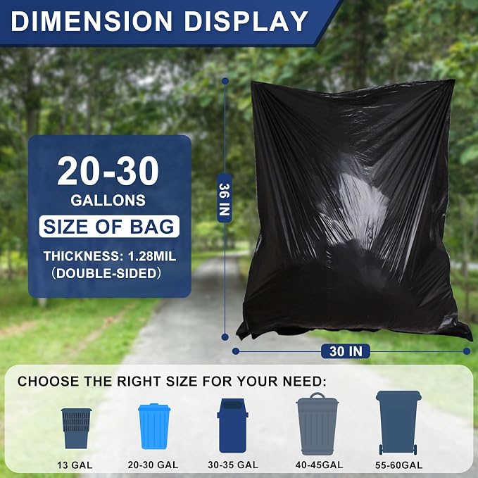 20-30 Gallon Trash Bags Black - Image 4
