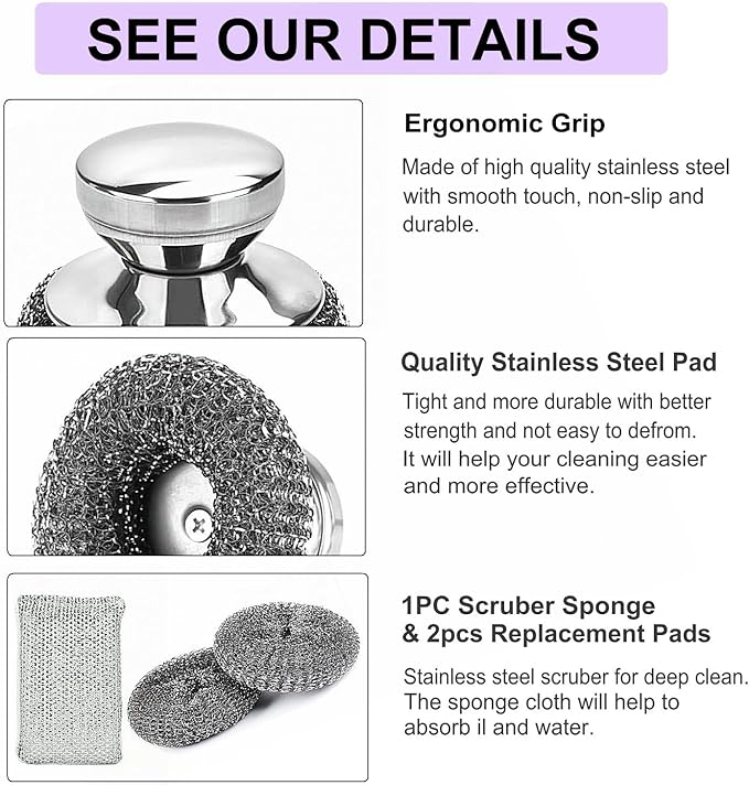 Stainless Steel Wool Scrubber - Image 3