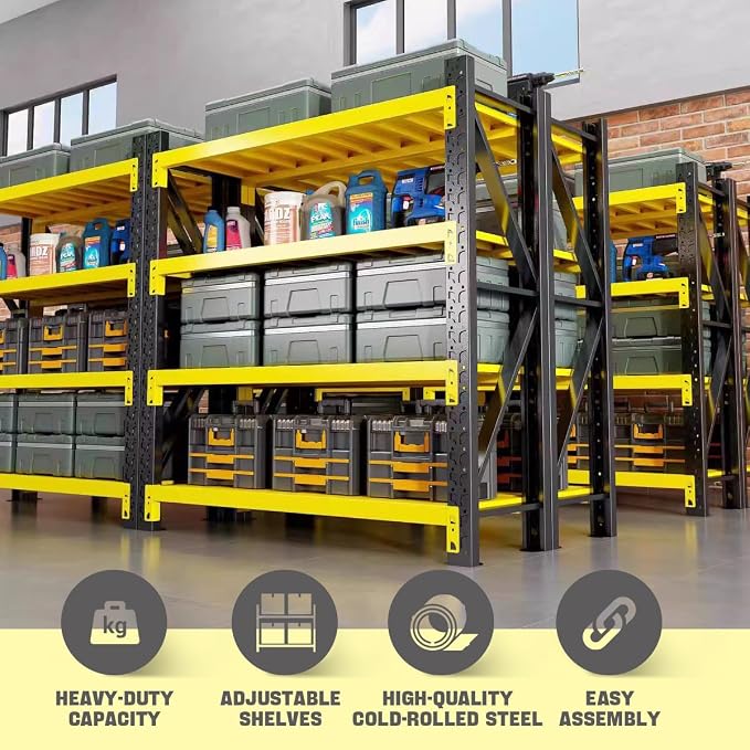5000lbs Load Capacity, Heavy Duty 4-Tier Steel Shelving Unit, Adjustable - Image 5