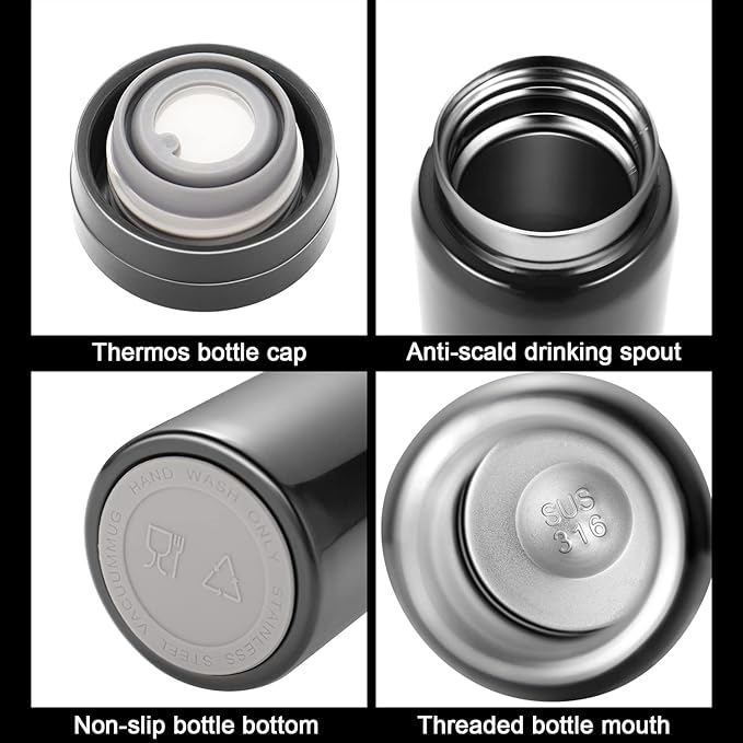 10oz Mini Water Bottle Stainless Steel Thermos Small Flask - Image 3