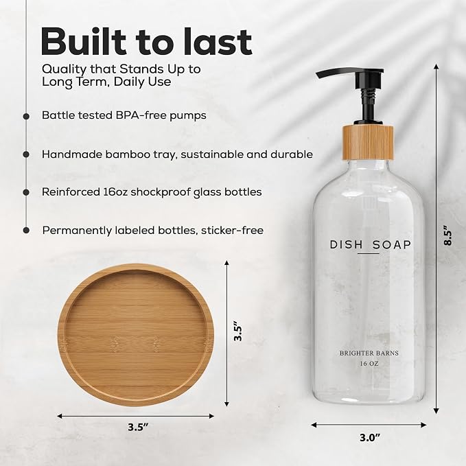 Clear Glass Dish Soap Dispenser by Brighter Barns - Image 3