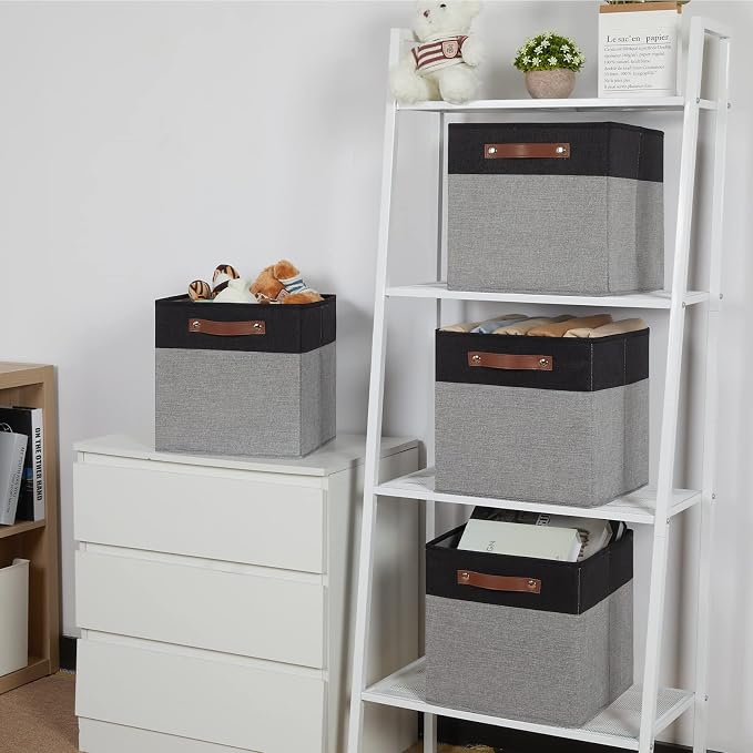 Temary Fabric Cube Storage Bins 12 Inch Decorative Storage Cubes Baskets 4 Pack - Image 5