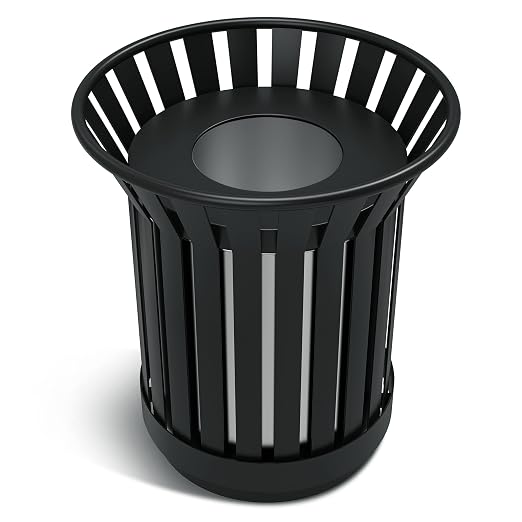 8Gallon/30L Commercial Outdoor & Indoor Metal Trash Can, Outdoor Slatted Trash by Unknown