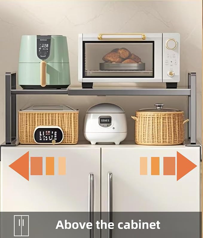Adjustable Fridge Top Storage Rack, 12.4"-23.62" Expandable Organizer Shelf - Image 6