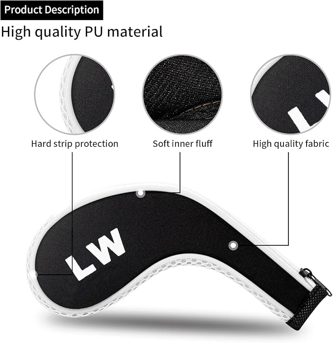 Golf 12pcs Thick Synthetic Golf Iron Head Covers Set Headcover Fit All Brands - Image 3