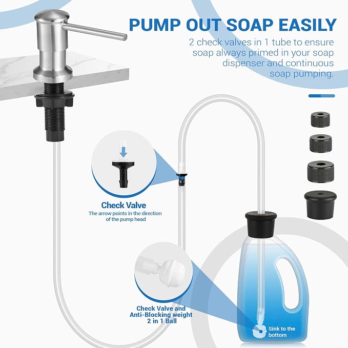 Yofidra Soap Dispenser for Kitchen Sink: Built in Sink Soap Dispenser Pump - Image 8