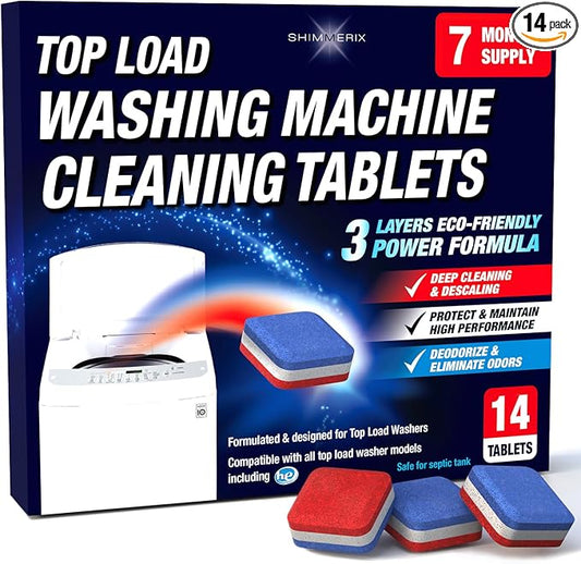 Washing Machine Cleaner Tablets 14 Pack by SHIMMERIX