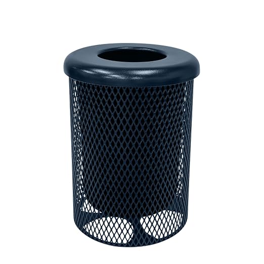 COATEDOUTDOORFURNITURE RFT-DBL Heavy Duty 32 Gallon Round Trash Receptacle by CoatedOutdoorFurniture