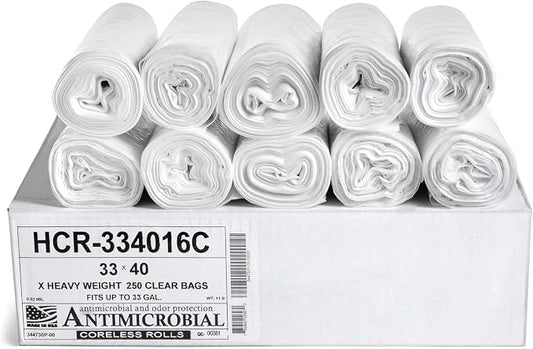 Aluf Plastics High Density Trash Bags, 33 Gallon, 16 Micron, by AlufPlastics