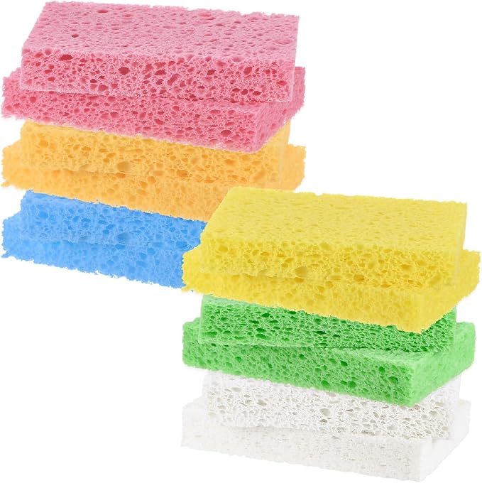 2-Set Kitchen Sponges, Condense Eco Cellulose Non-Scratch Scrub Heavy Sponge by MMETERXITY