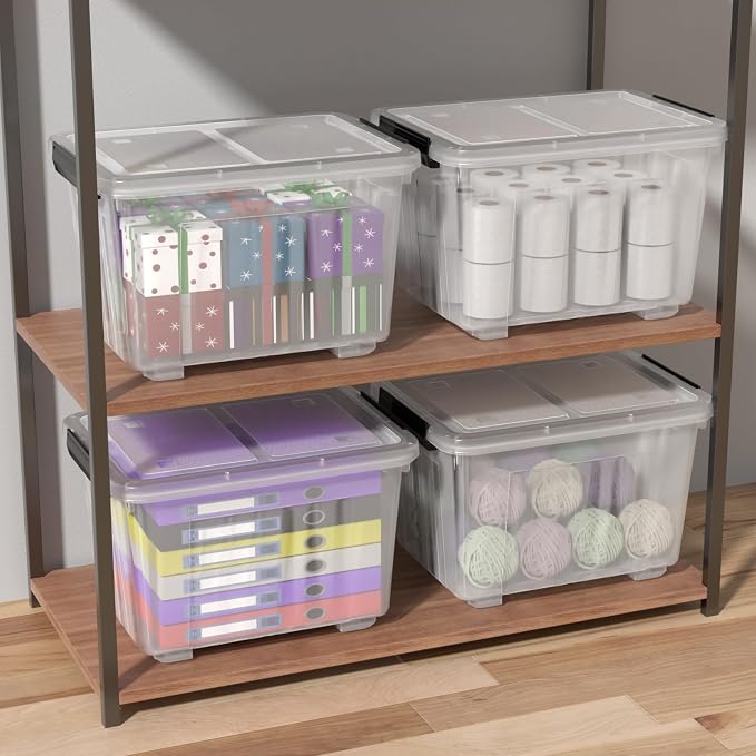 Zopnny 50 Quart 4 Pack Plastic Storage Container - Image 6