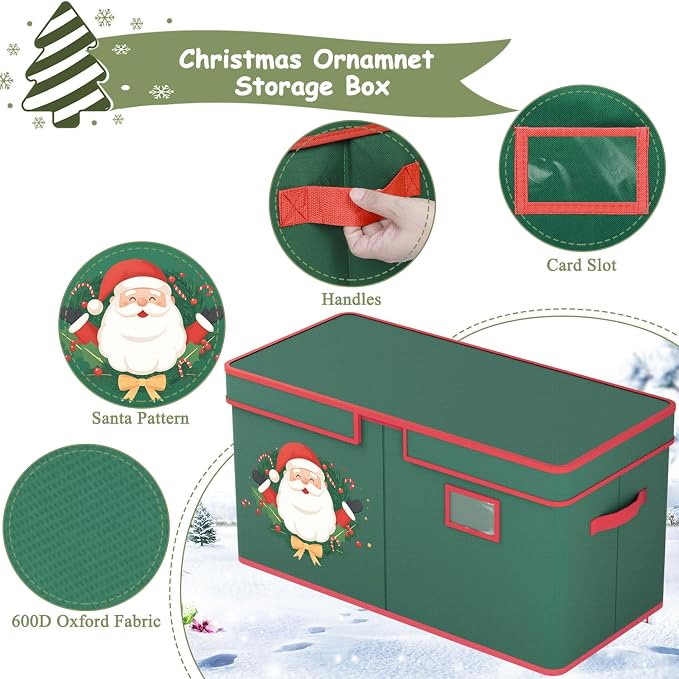 Christmas Ornament Storage Box Christmas Ornament Storage 128 Ornaments Slots - Image 4