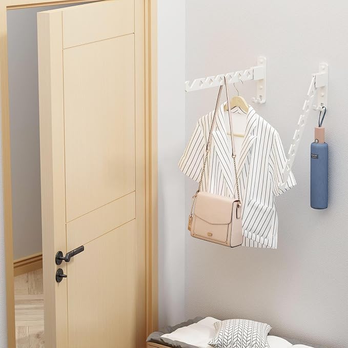 Wall Mounted Clothes Drying Rack, Wall Clothes Hanger Hook - Image 5