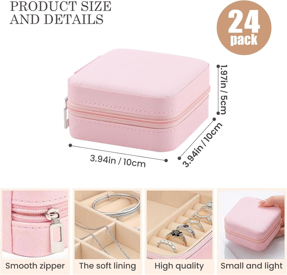 Easytle 24 Pcs Travel Jewelry Box Exquisite Travel Jewelry Case Portable Jewe...