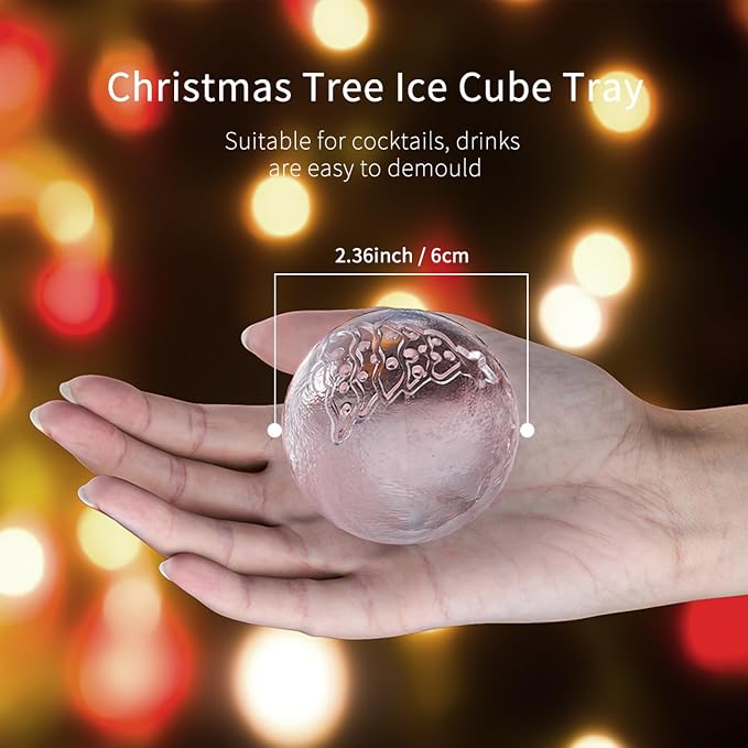 Novelty Christmas Tree Snowflake Ice Ball Maker Mold Set of 2, Christmas - Image 5