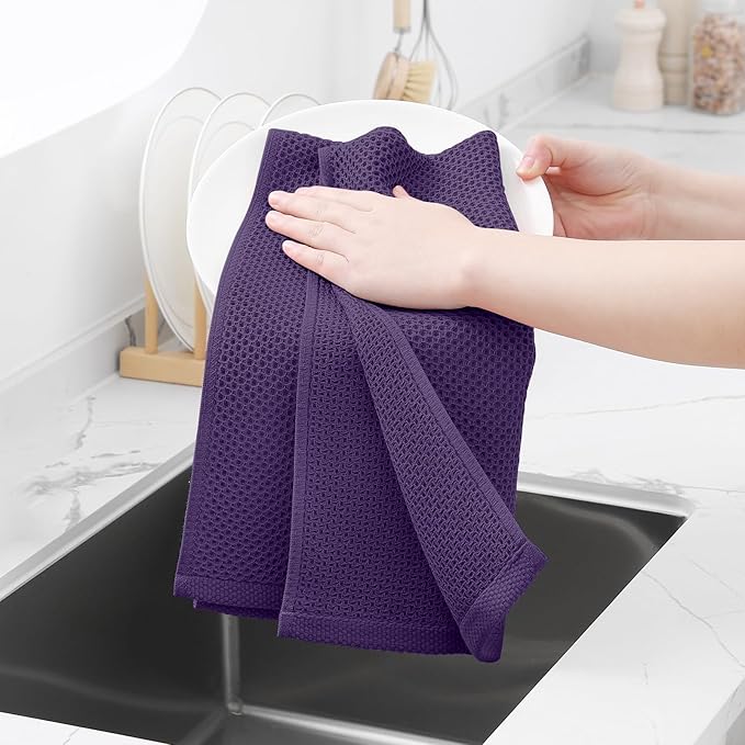 Homaxy 100% Cotton Waffle Weave Kitchen Dish Towels, Ultra Soft Absorbent Quick - Image 4