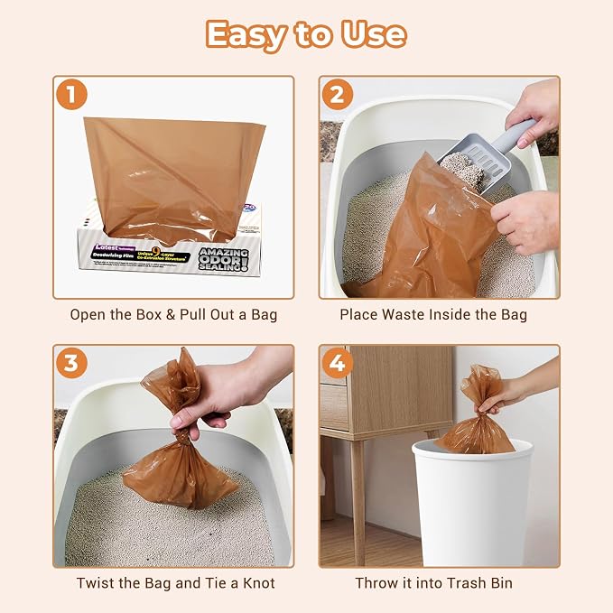Odor Sealing Small Trash Bags Home & Food Use L-90 Count Disposable Bags - Image 5