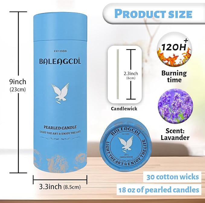 Lavender Scented Purple Pearled Candle 18oz Luxury Sand Candle Granulated Wax - Image 5