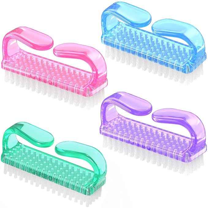 Handle Grip Nail Brush, Hand Fingernail Brush Cleaner Scrubbing Kit Pedicure by Larbois