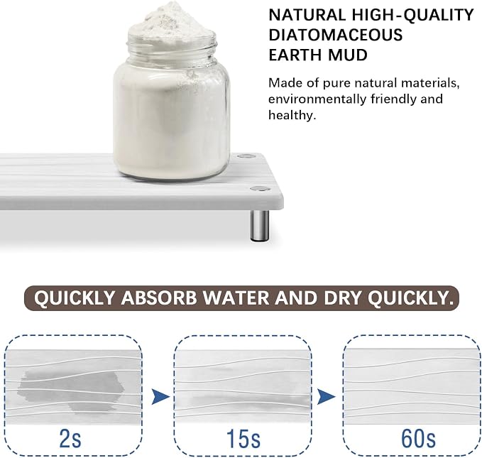 Quick Dry Sink Caddy Kitchen Sink Organizer, Water Absorbing Stone Tray - Image 2