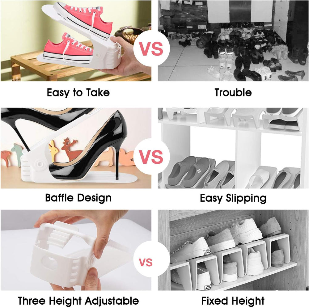 Neprock Shoe Slots Organizer, 40 Pack Adjustable Shoe Rack Stacker Storage Sp...