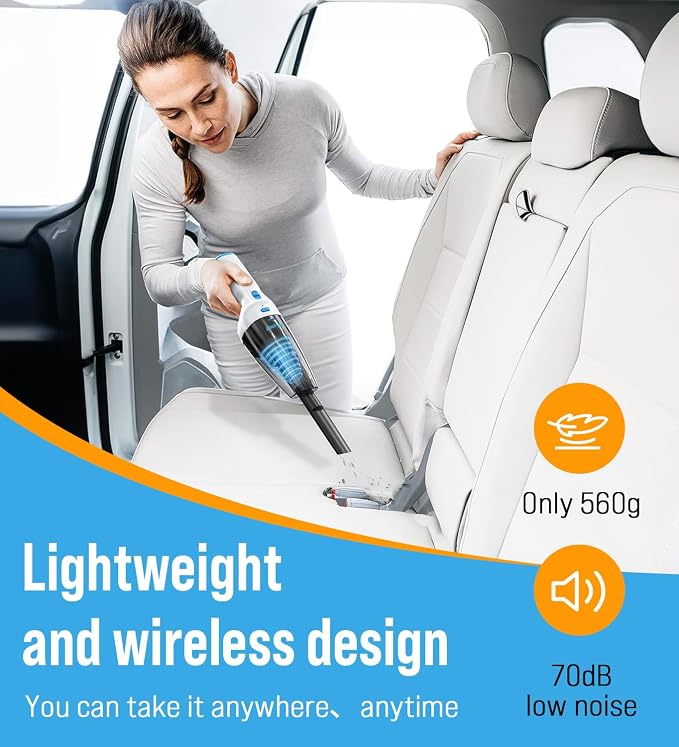 Powerful Handheld Vacuum Cordless, 9500PA Rechargeable Car Vacuum Portable - Image 4