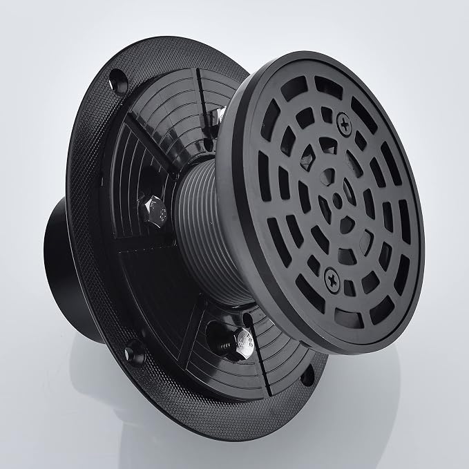 RANDOM Round Shower Drain Kit Matte Black - Image 5