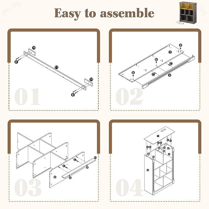 EnHomee 7 Cube Bookshelf Cubby Storage Organizer - Image 8