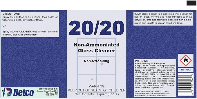 20-20 Non-Streaking, Non-Ammoniated Glass Cleaner - Image 4