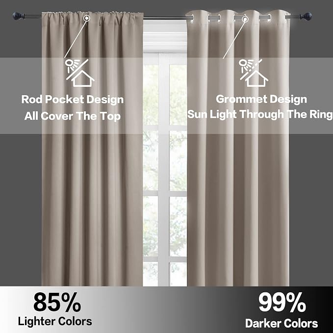 RYB HOME Small Curtains Blackout - Image 6