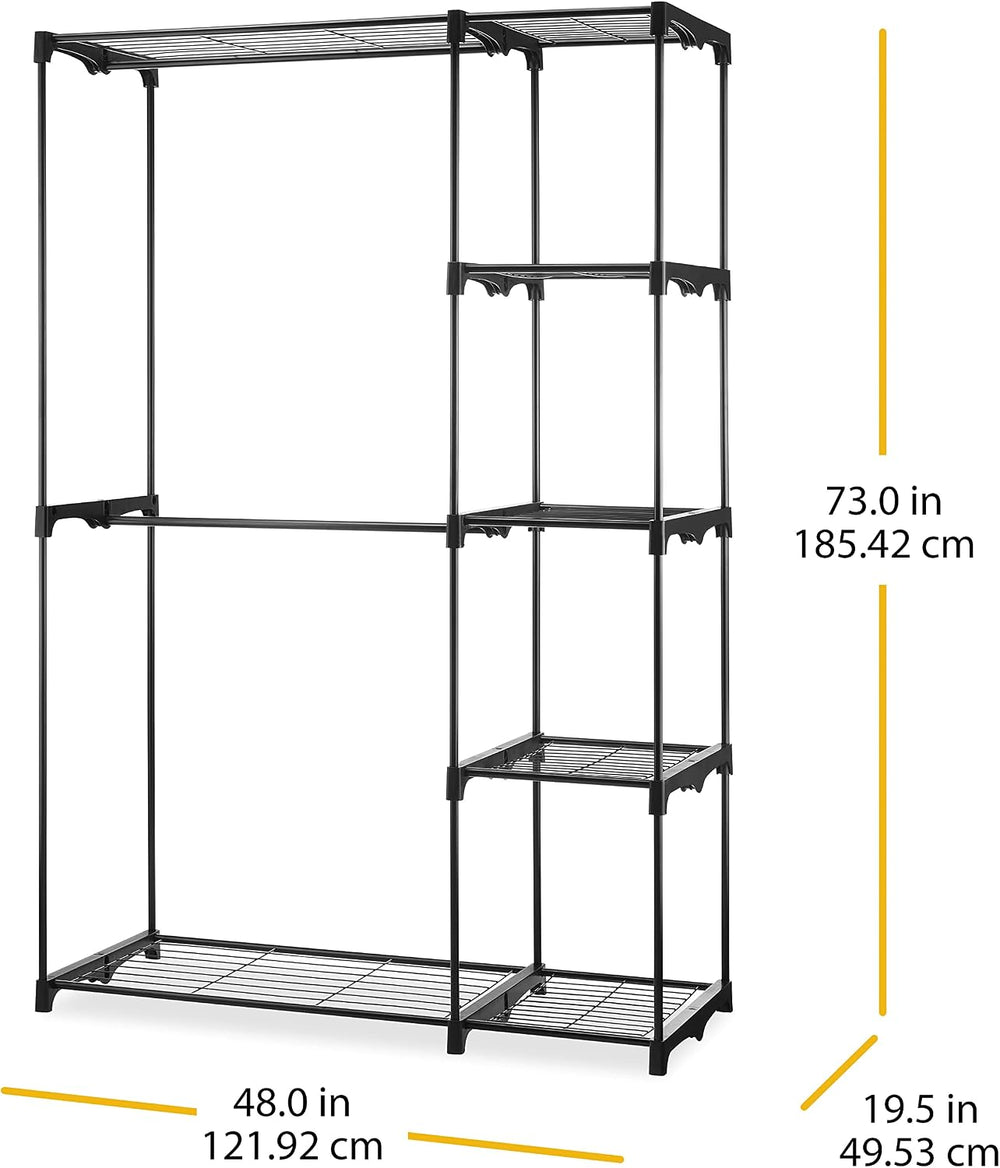 Whitmor Deluxe Double Rod Freestanding Closet Heavy Duty Storage Organizer